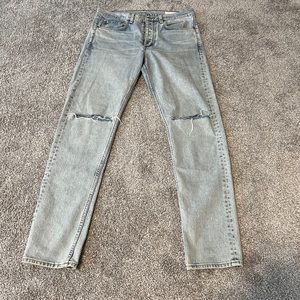 Rag and Bone light wash ripped denim size 33 slim fit
